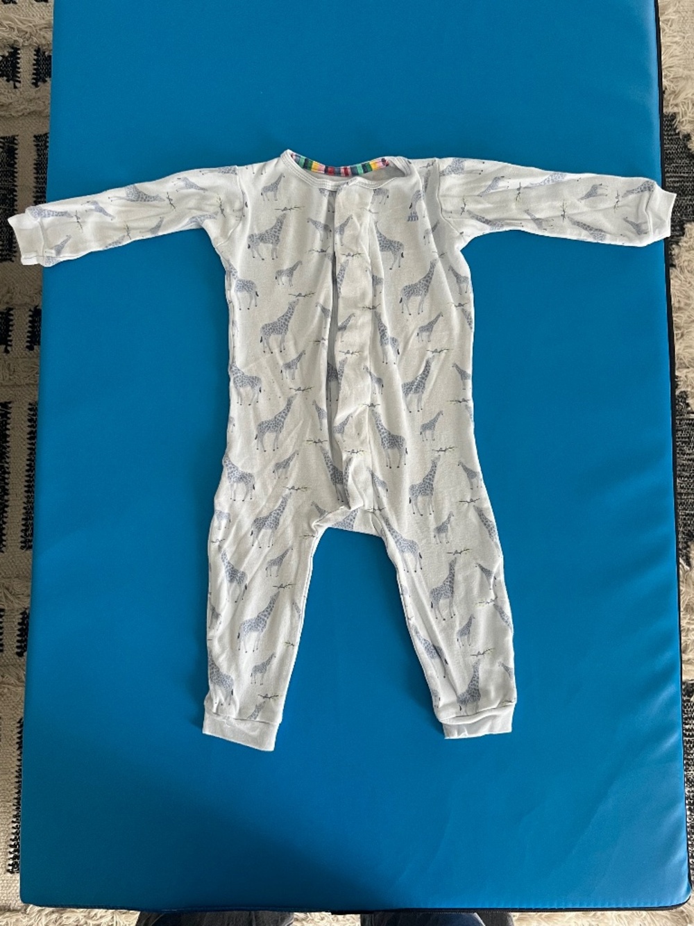 Magnetic Me Organic Cotton Coveralls Blue Jolie Giraffe 9-12 Months